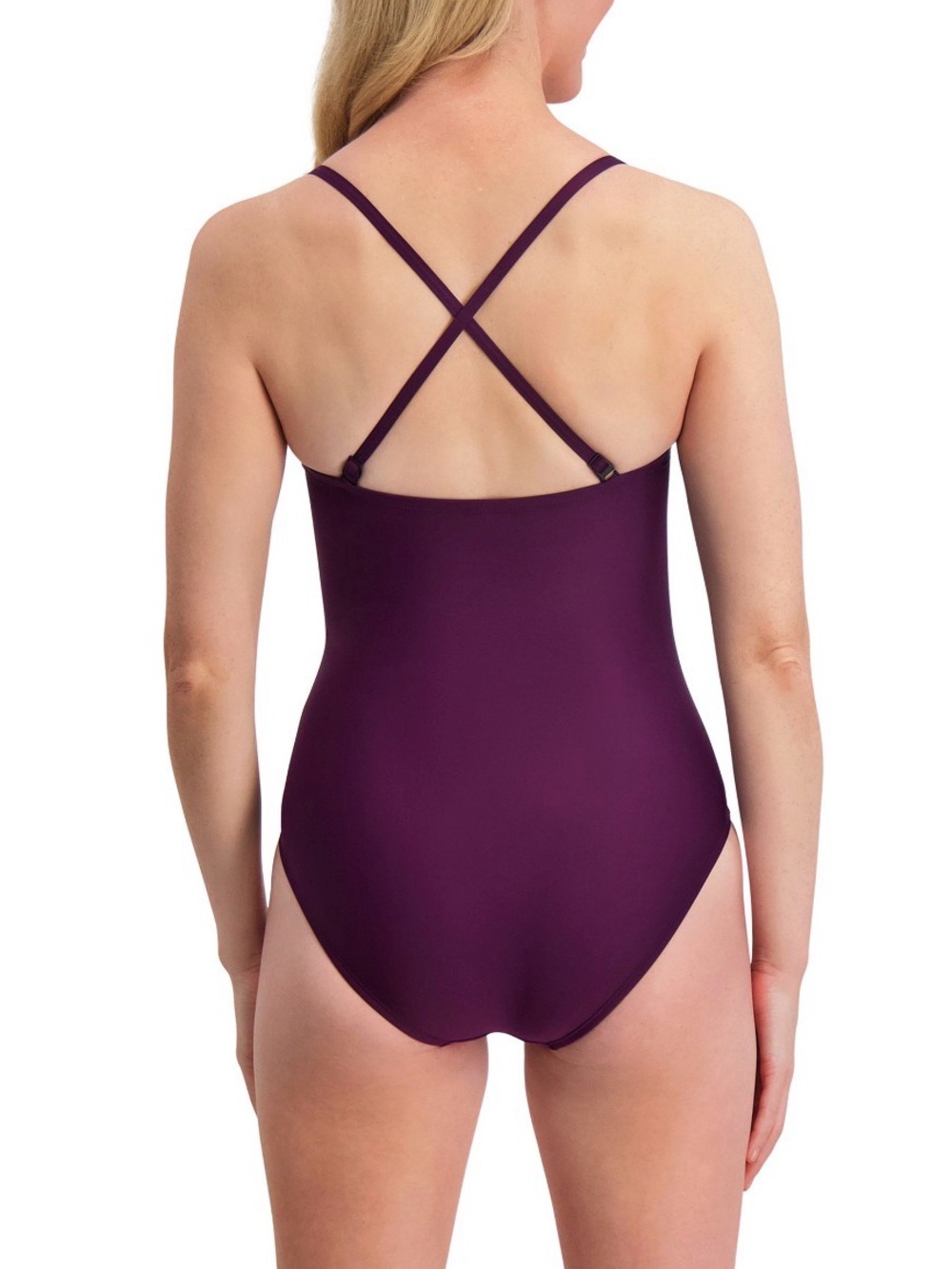 DKNY Plum u neckline detail One-Piece Swimsuit ,tummy control , bust support - Picture 4 of 10